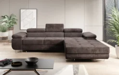 Designer Ecksofa Calvera mit Schlaf- und Klappfunktion in Cord