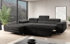 Designer Ecksofa Calvera mit Schlaf- und Klappfunktion in Cord