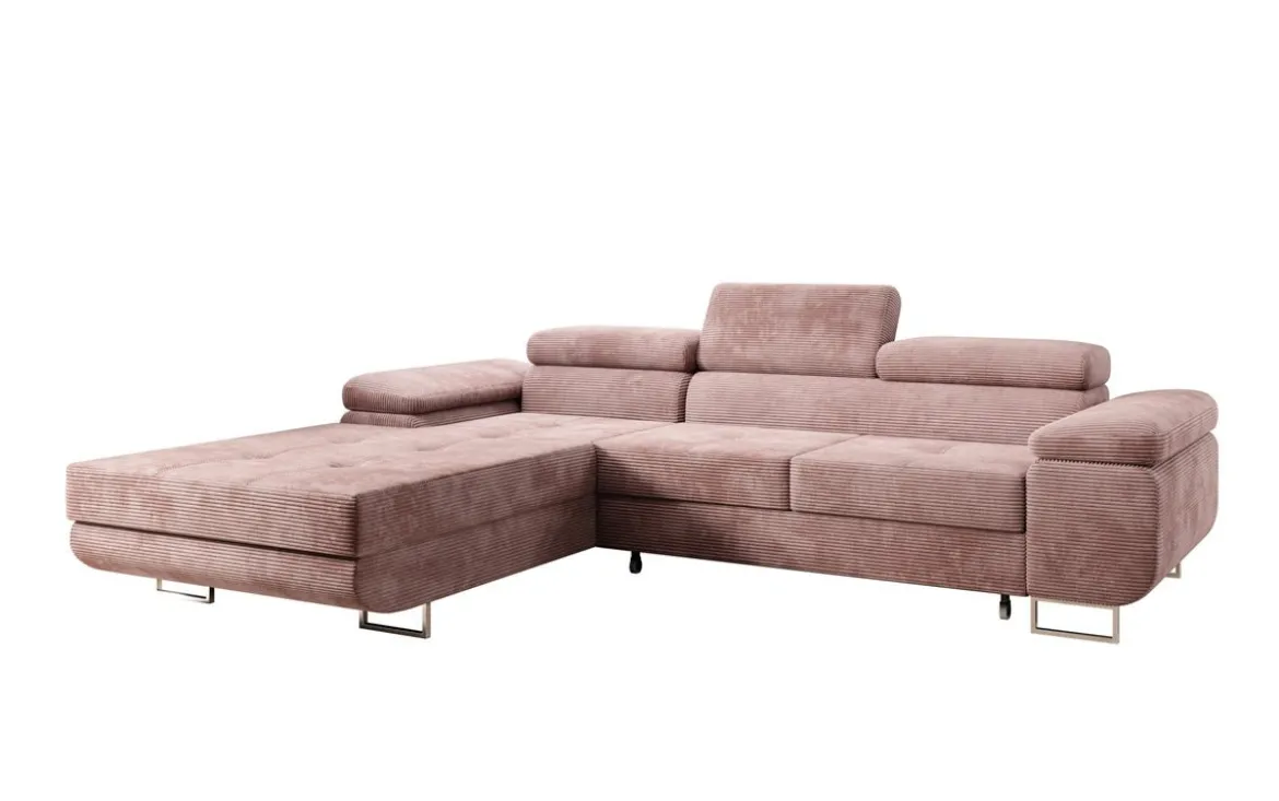 Designer Ecksofa Calvera mit Schlaf- und Klappfunktion in Cord