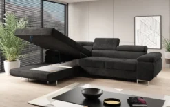 Designer Ecksofa Calvera mit Schlaf- und Klappfunktion in Cord