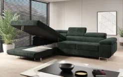 Designer Ecksofa Calvera mit Schlaf- und Klappfunktion in Cord
