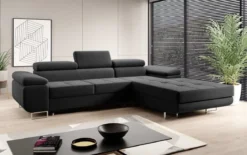 Designer Ecksofa Calvera mit Schlaf- und Klappfunktion in Samt
