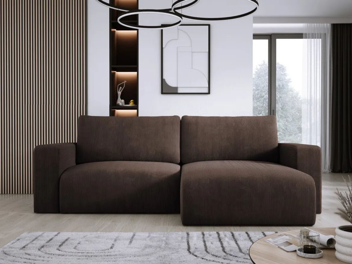 Designer Ecksofa Carl Cord mit Schlaf- und Klappfunktion