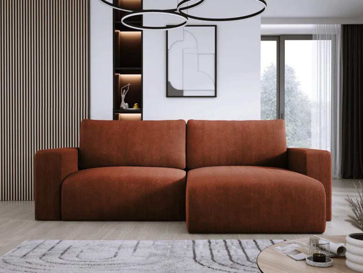 Designer Ecksofa Carl Cord mit Schlaf- und Klappfunktion