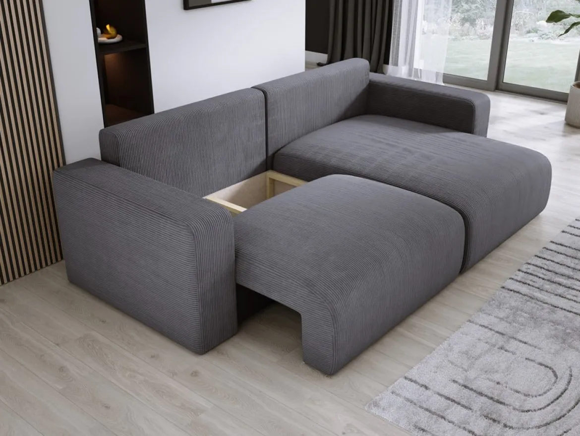 Designer Ecksofa Carl Cord mit Schlaf- und Klappfunktion