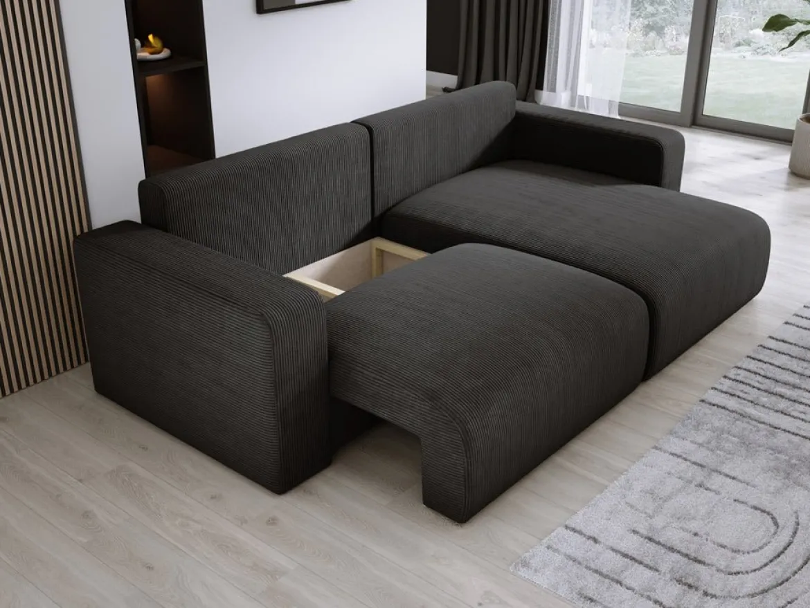 Designer Ecksofa Carl Cord mit Schlaf- und Klappfunktion
