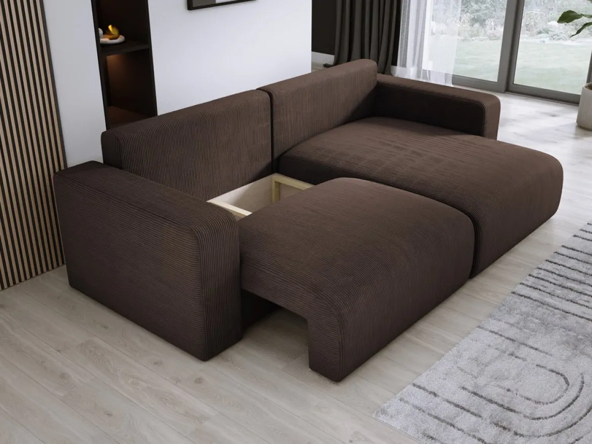 Designer Ecksofa Carl Cord mit Schlaf- und Klappfunktion