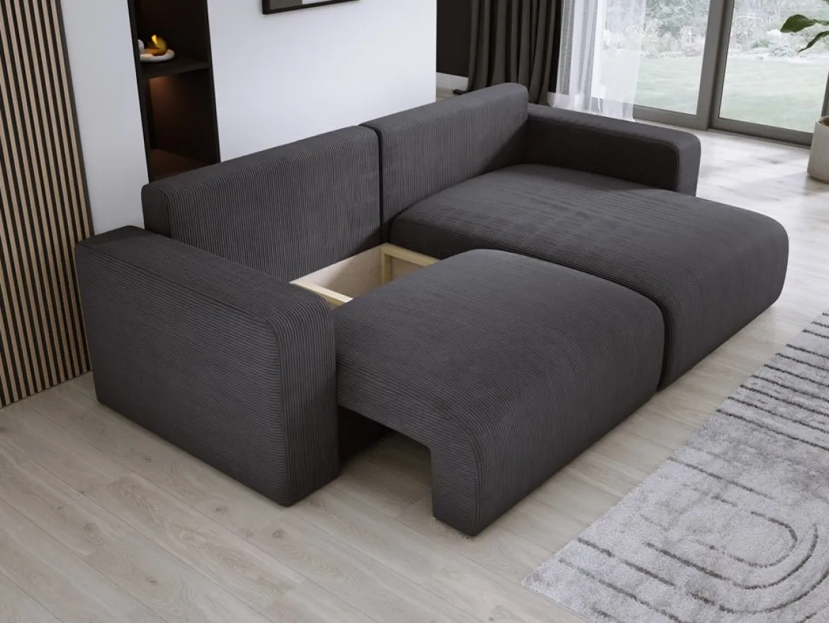 Designer Ecksofa Carl Cord mit Schlaf- und Klappfunktion