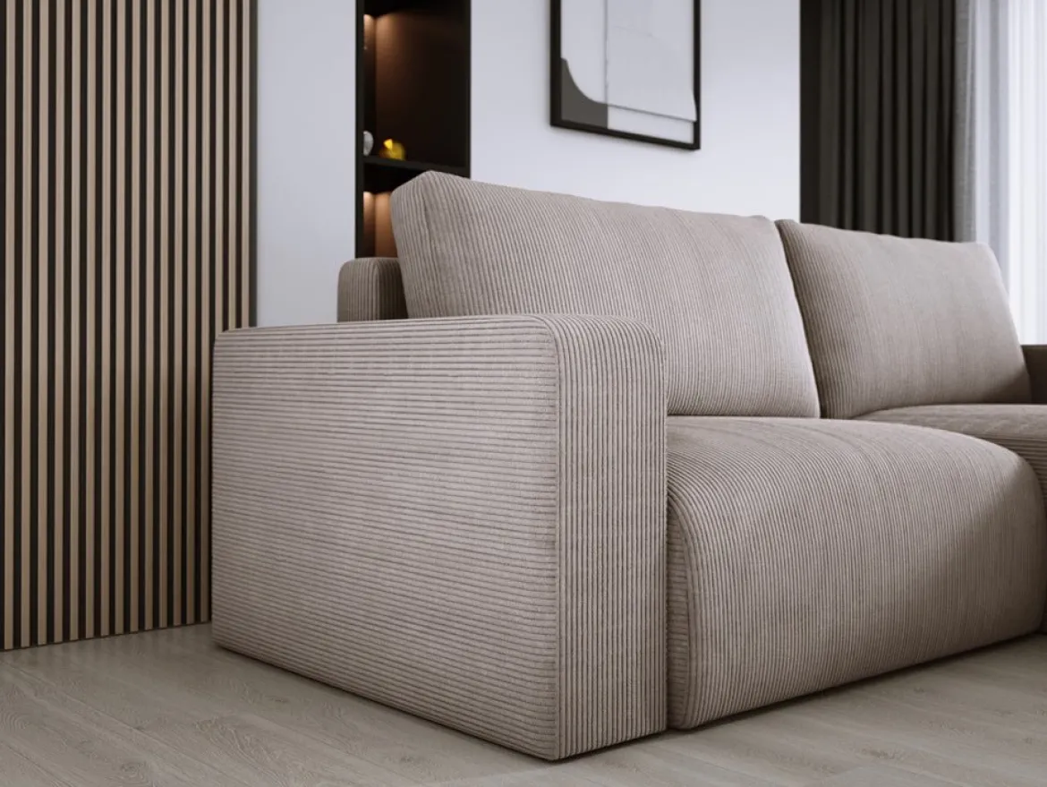 Designer Ecksofa Carl Cord mit Schlaf- und Klappfunktion