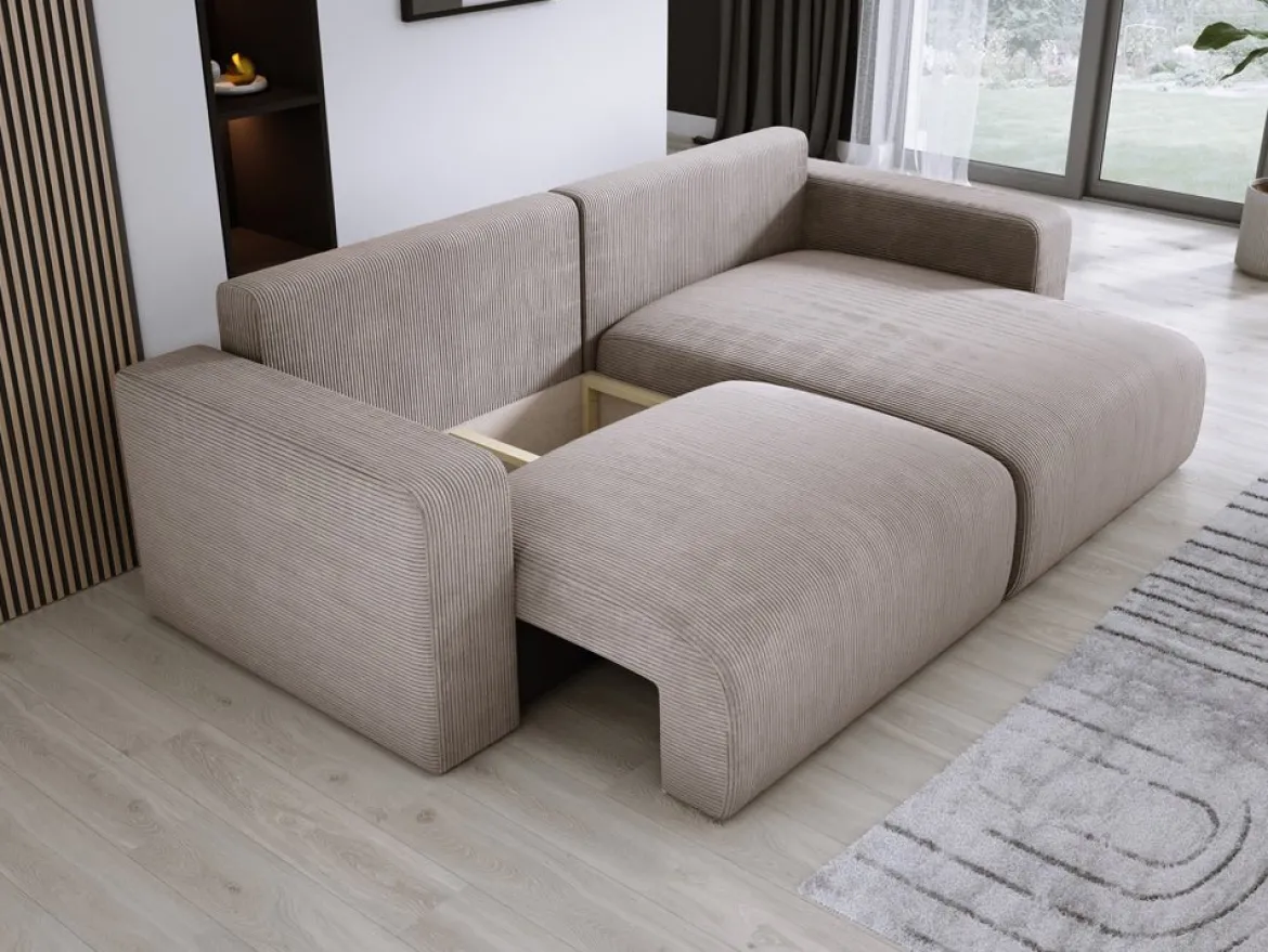 Designer Ecksofa Carl Cord mit Schlaf- und Klappfunktion