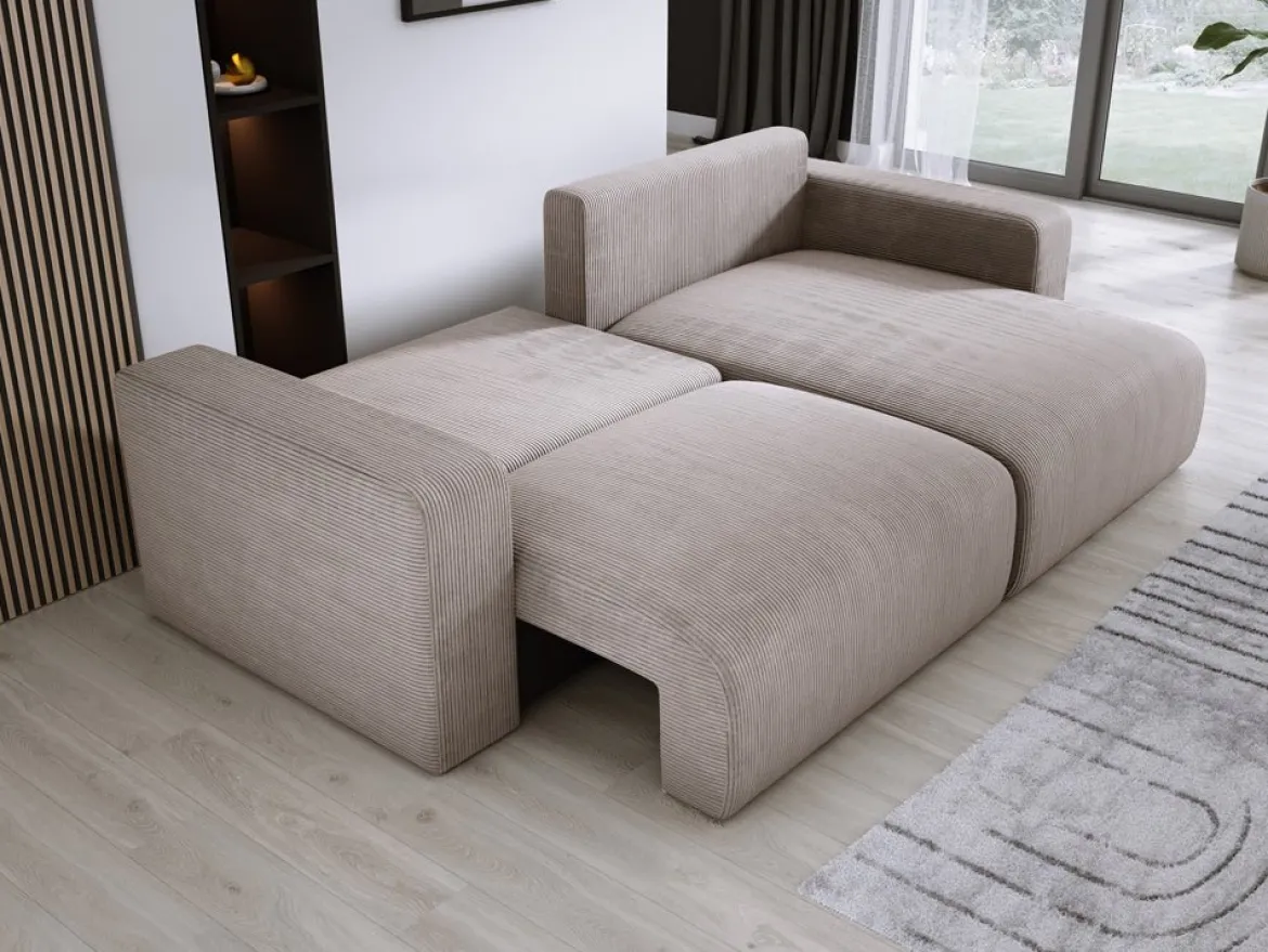 Designer Ecksofa Carl Cord mit Schlaf- und Klappfunktion