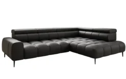 Designer Ecksofa Ceora mit elektrischer Schlaffunktion und verstellbarerer Rückenlehne in Echtleder
