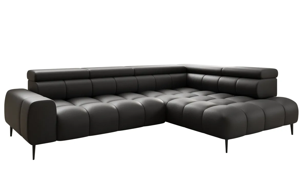 Designer Ecksofa Ceora mit elektrischer Schlaffunktion und verstellbarerer Rückenlehne in Echtleder