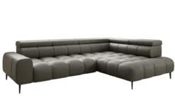 Designer Ecksofa Ceora mit elektrischer Schlaffunktion und verstellbarerer Rückenlehne in Echtleder