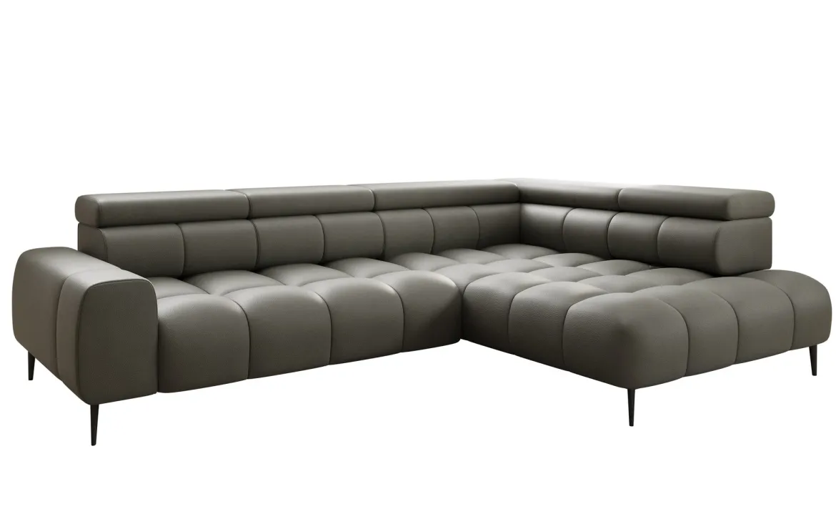 Designer Ecksofa Ceora mit elektrischer Schlaffunktion und verstellbarerer Rückenlehne in Echtleder
