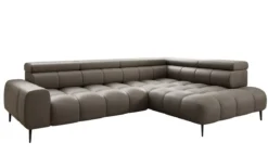 Designer Ecksofa Ceora mit elektrischer Schlaffunktion und verstellbarerer Rückenlehne in Echtleder