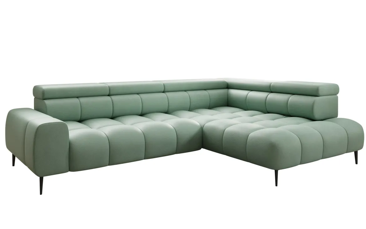 Designer Ecksofa Ceora mit elektrischer Schlaffunktion und verstellbarerer Rückenlehne in Echtleder