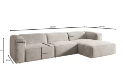 Designer Ecksofa Comfy in Samt