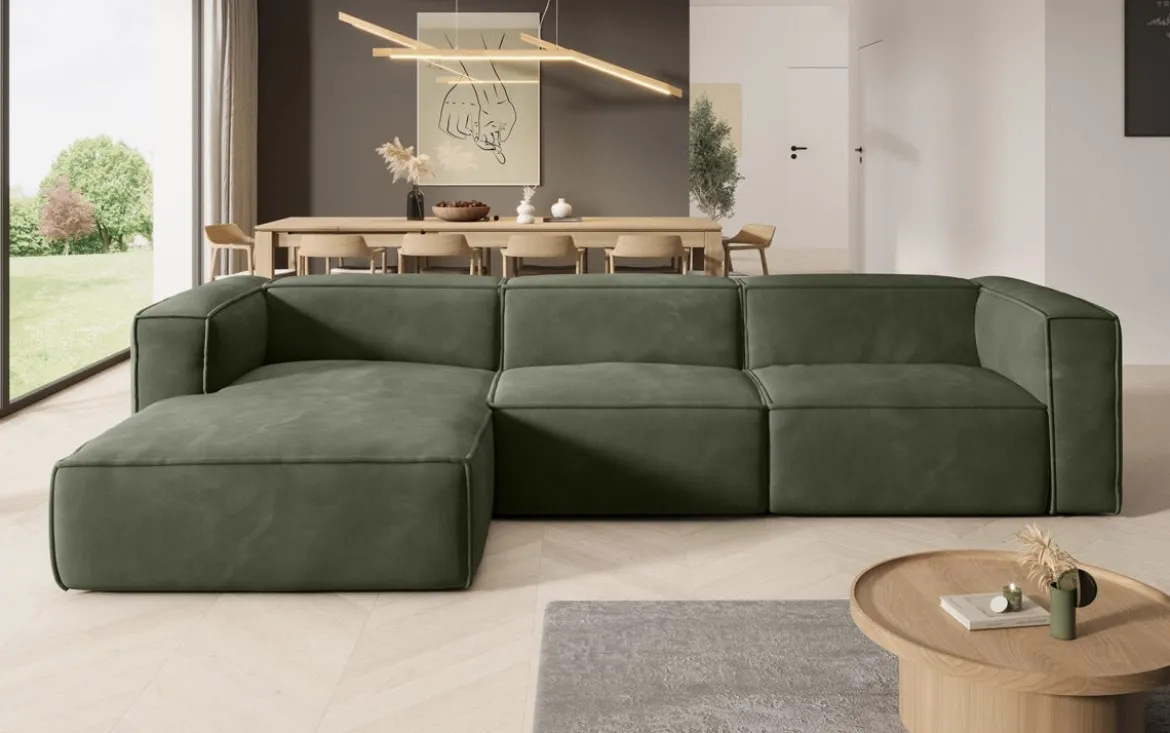 Designer Ecksofa Comfy in Samt