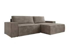 Designer Ecksofa Corino in Cord mit Schlaf- und Klappfunktion