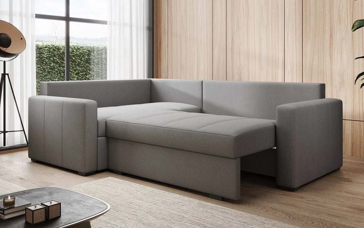 Designer Ecksofa Cortino mit Schlaffunktion und Stauraum