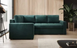 Designer Ecksofa Cortino mit Schlaffunktion und Stauraum