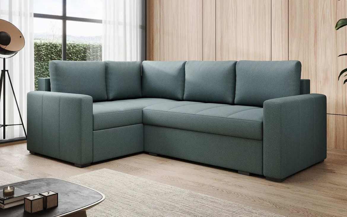 Designer Ecksofa Cortino mit Schlaffunktion und Stauraum