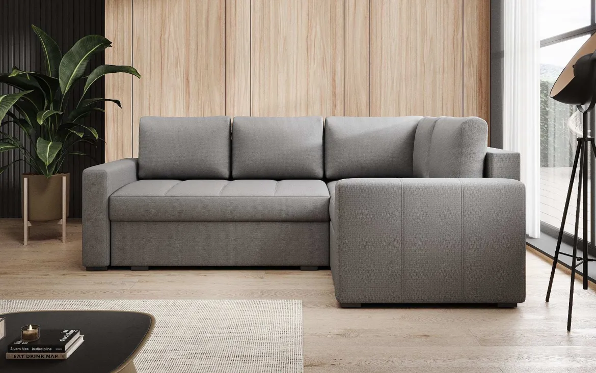 Designer Ecksofa Cortino mit Schlaffunktion und Stauraum