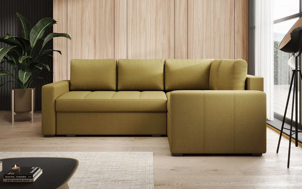 Designer Ecksofa Cortino mit Schlaffunktion und Stauraum