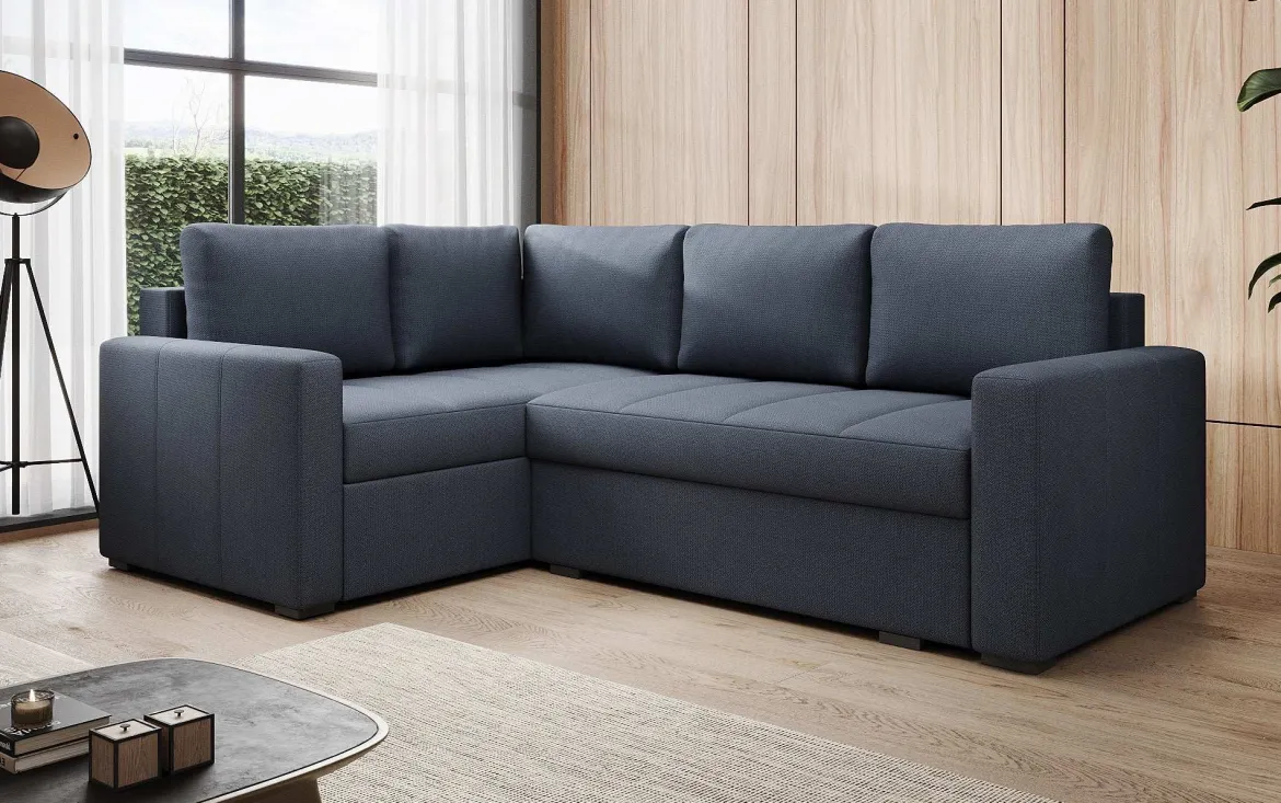 Designer Ecksofa Cortino mit Schlaffunktion und Stauraum