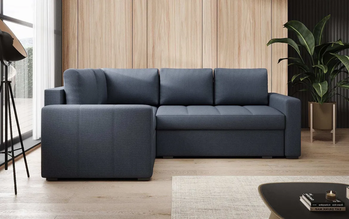 Designer Ecksofa Cortino mit Schlaffunktion und Stauraum
