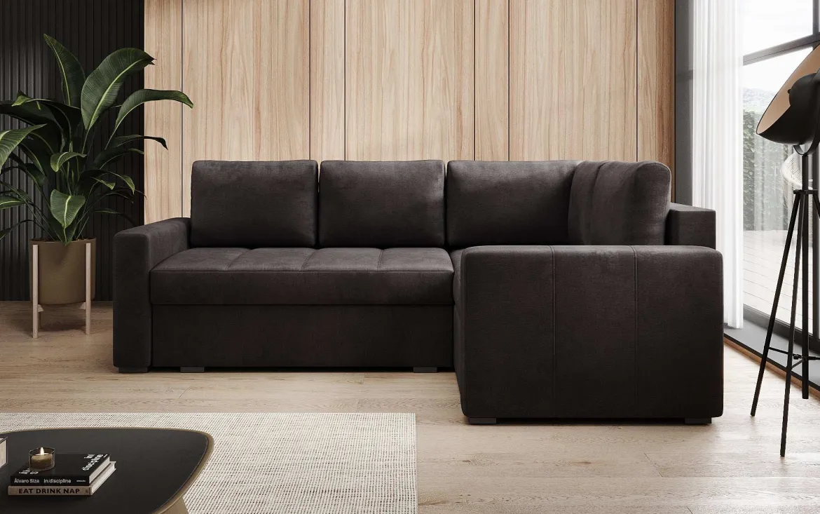 Designer Ecksofa Cortino mit Schlaffunktion und Stauraum