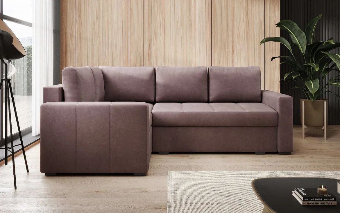 Designer Ecksofa Cortino mit Schlaffunktion und Stauraum