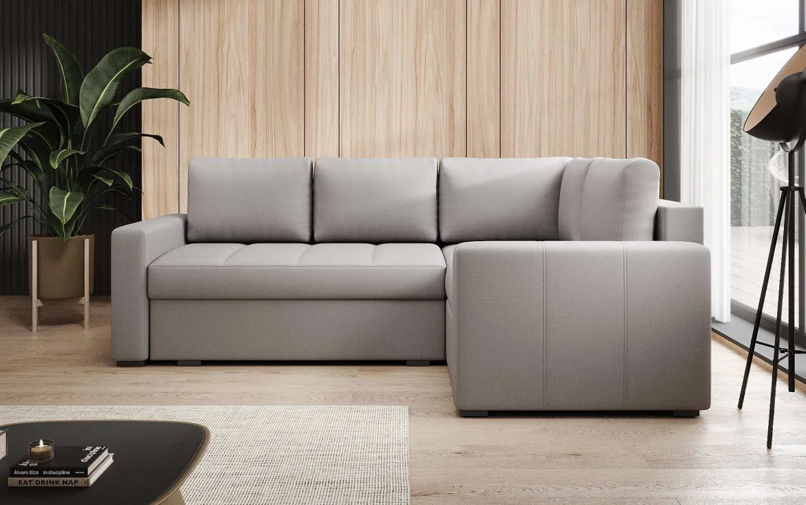 Designer Ecksofa Cortino mit Schlaffunktion und Stauraum
