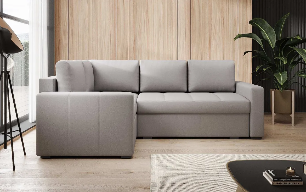 Designer Ecksofa Cortino mit Schlaffunktion und Stauraum