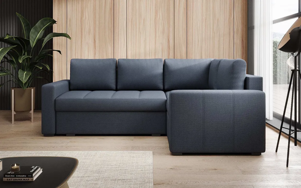 Designer Ecksofa Cortino mit Schlaffunktion und Stauraum
