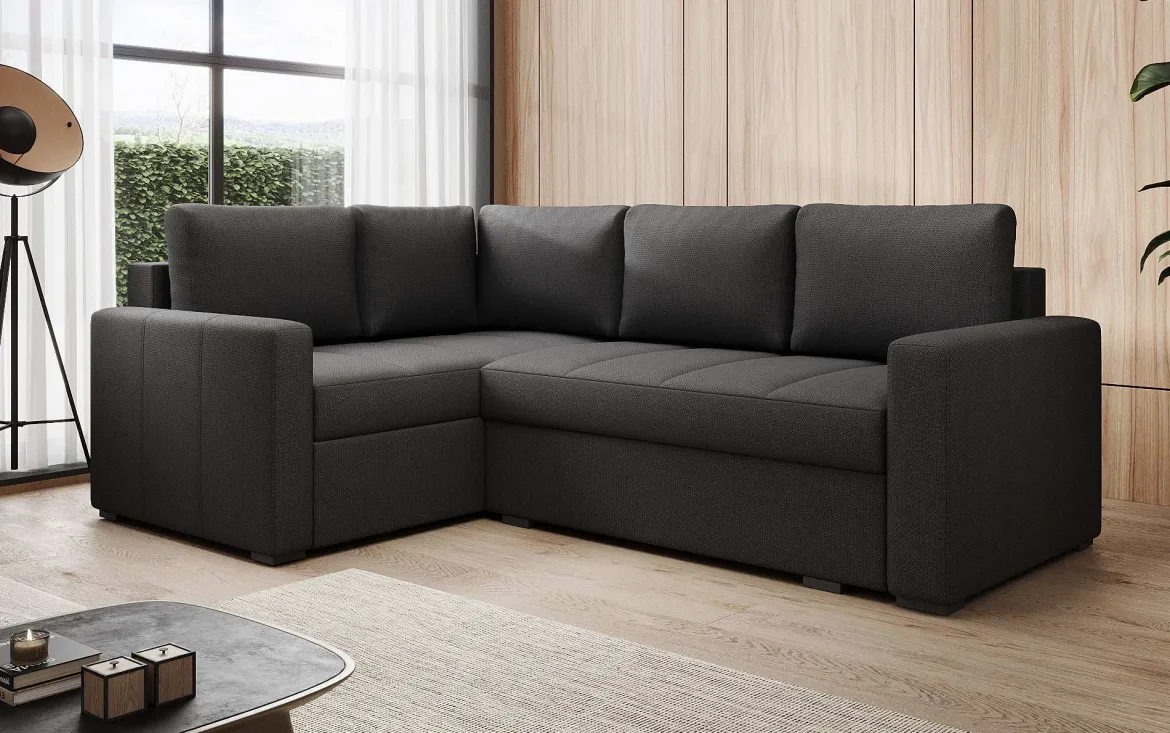 Designer Ecksofa Cortino mit Schlaffunktion und Stauraum