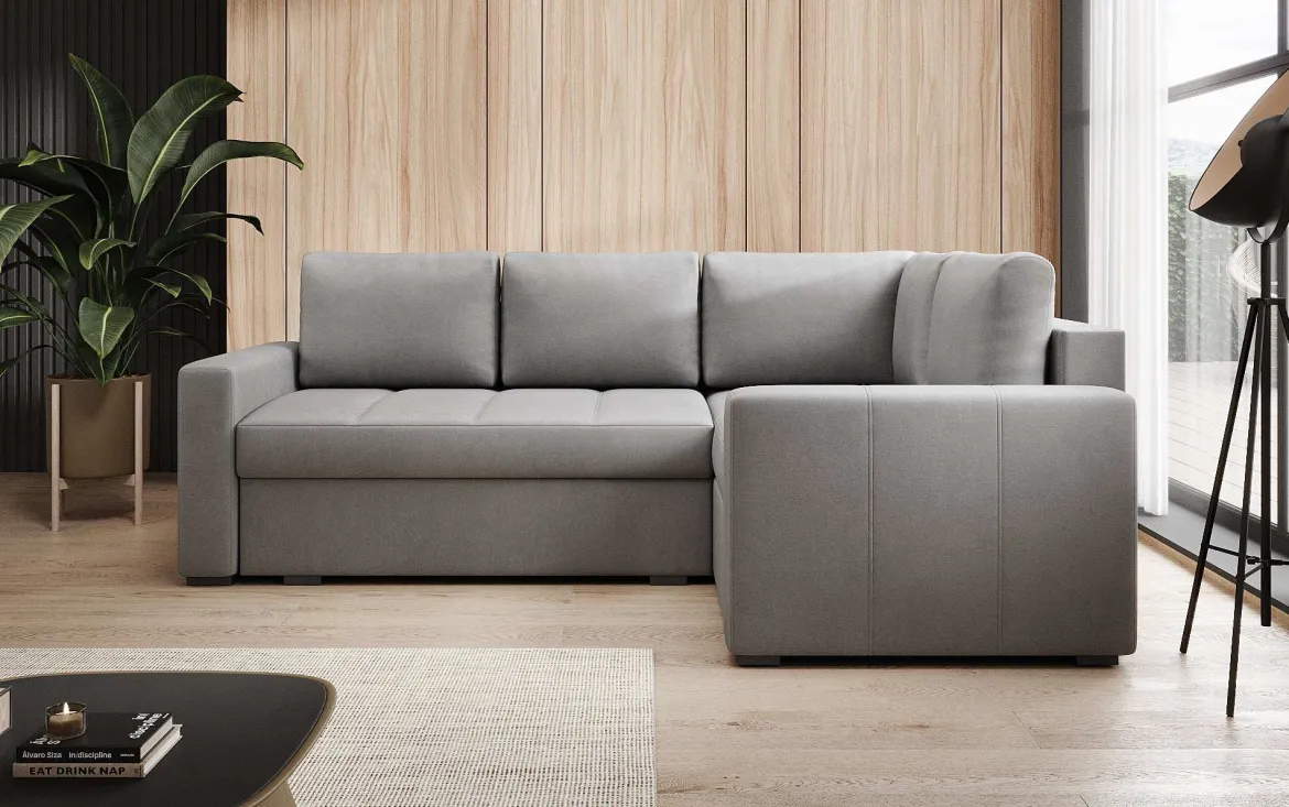 Designer Ecksofa Cortino mit Schlaffunktion und Stauraum