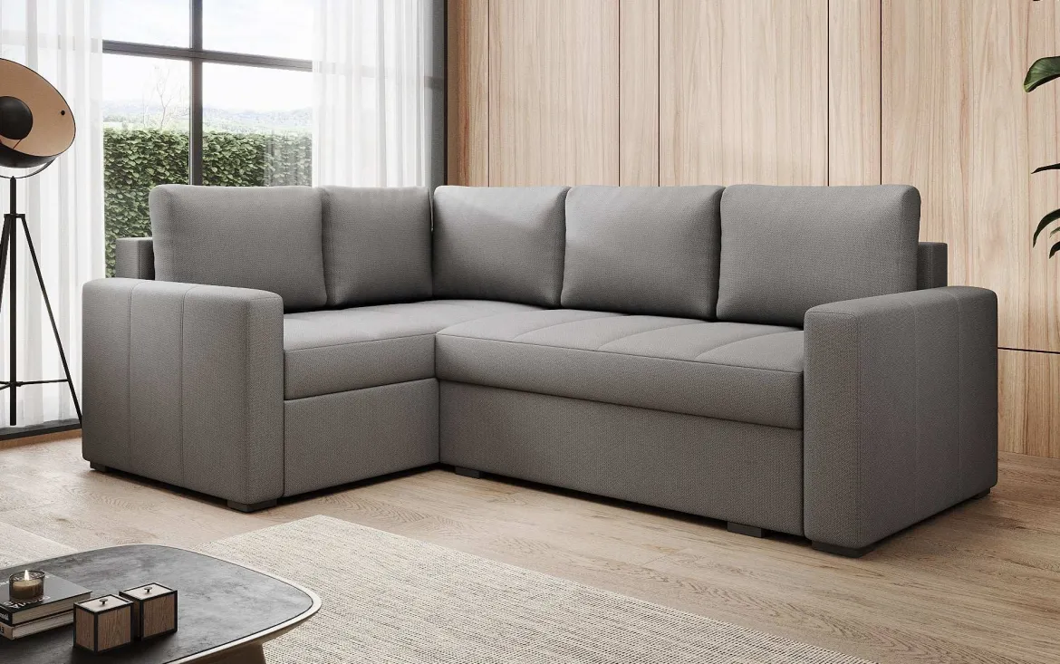 Designer Ecksofa Cortino mit Schlaffunktion und Stauraum