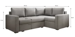 Designer Ecksofa Cortino mit Schlaffunktion und Stauraum