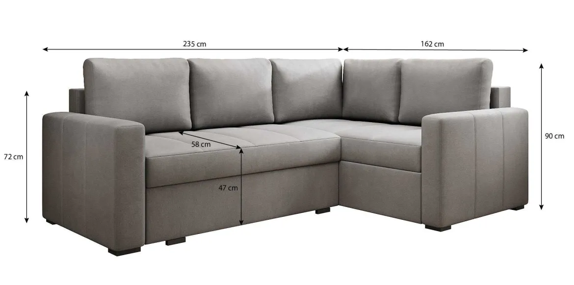 Designer Ecksofa Cortino mit Schlaffunktion und Stauraum