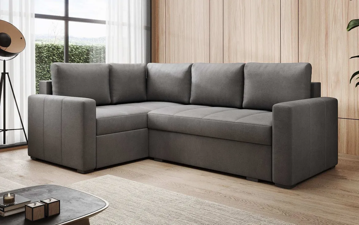 Designer Ecksofa Cortino mit Schlaffunktion und Stauraum