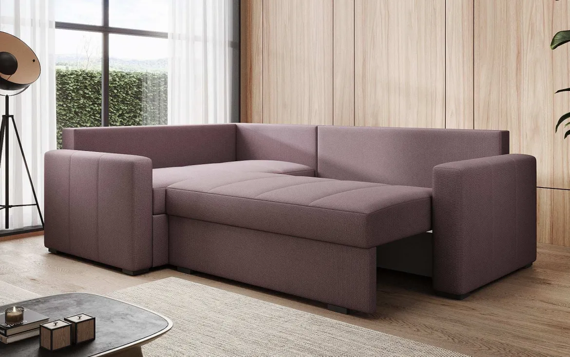 Designer Ecksofa Cortino mit Schlaffunktion und Stauraum