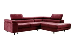 Designer Ecksofa Costa mit Schlaf- und Klappfunktion aus Samt