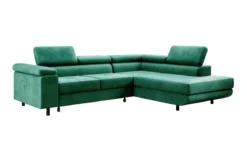 Designer Ecksofa Costa mit Schlaf- und Klappfunktion aus Samt