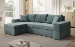 Designer Ecksofa Denver Cord mit Schlaf- und Klappfunktion