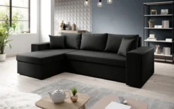 Designer Ecksofa Denver Kunstleder mit Schlaf- und Klappfunktion