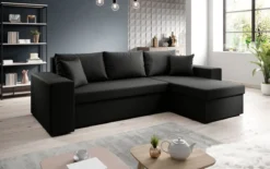 Designer Ecksofa Denver Kunstleder mit Schlaf- und Klappfunktion