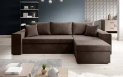 Designer Ecksofa Denver Samt mit Schlaf- und Klappfunktion