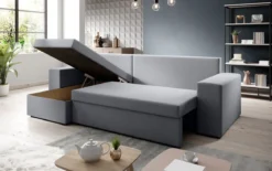 Designer Ecksofa Denver Stoff mit Schlaf- und Klappfunktion